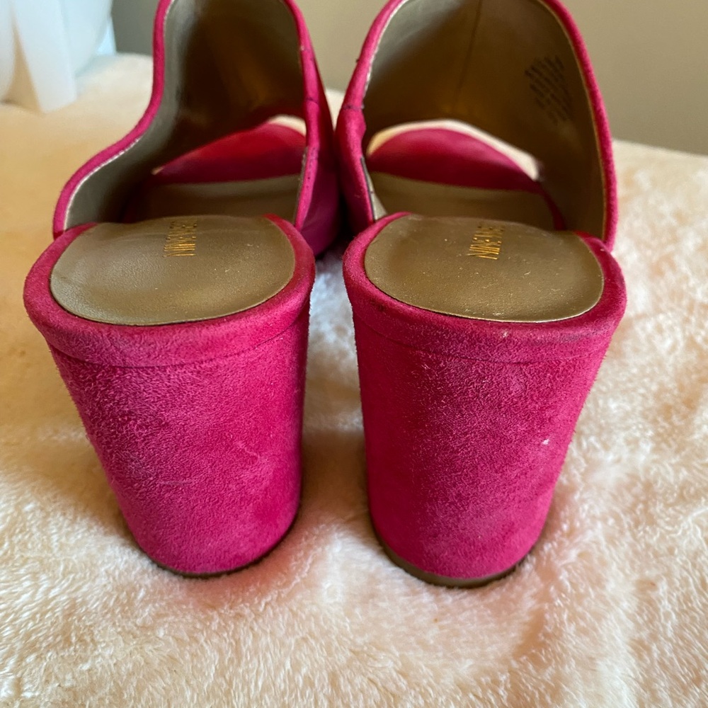 Nine West Fuchsia Suede Mules - Picture 5 of 9